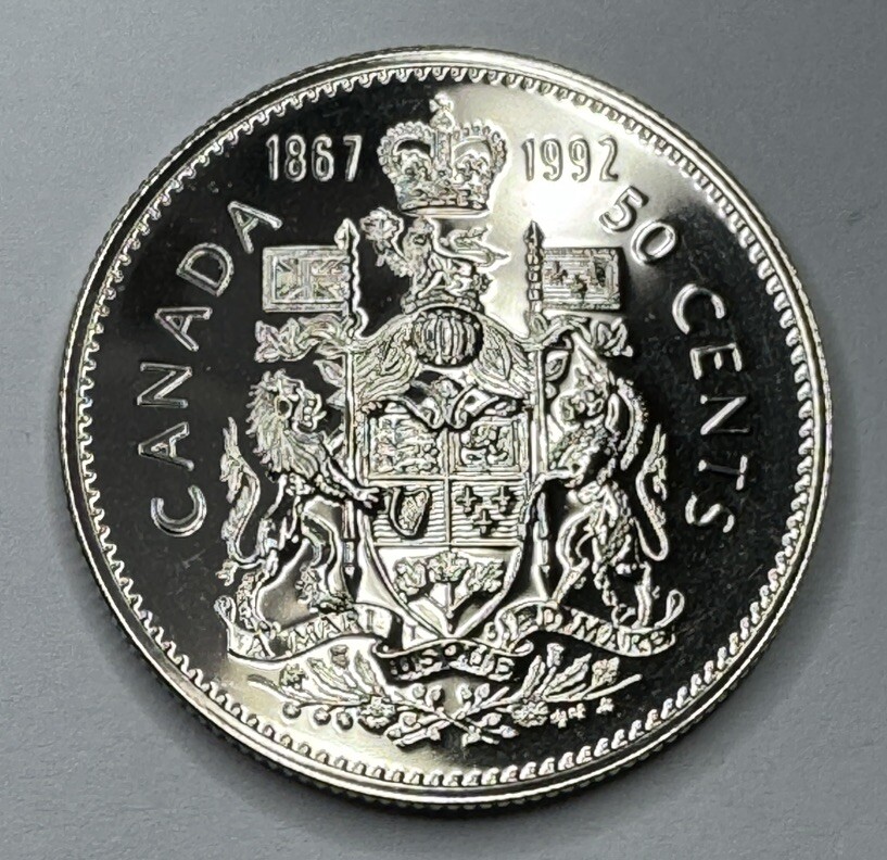 1867-1992 Canadian Proof-Like 50 Cent Piece Half Dollar Beautiful