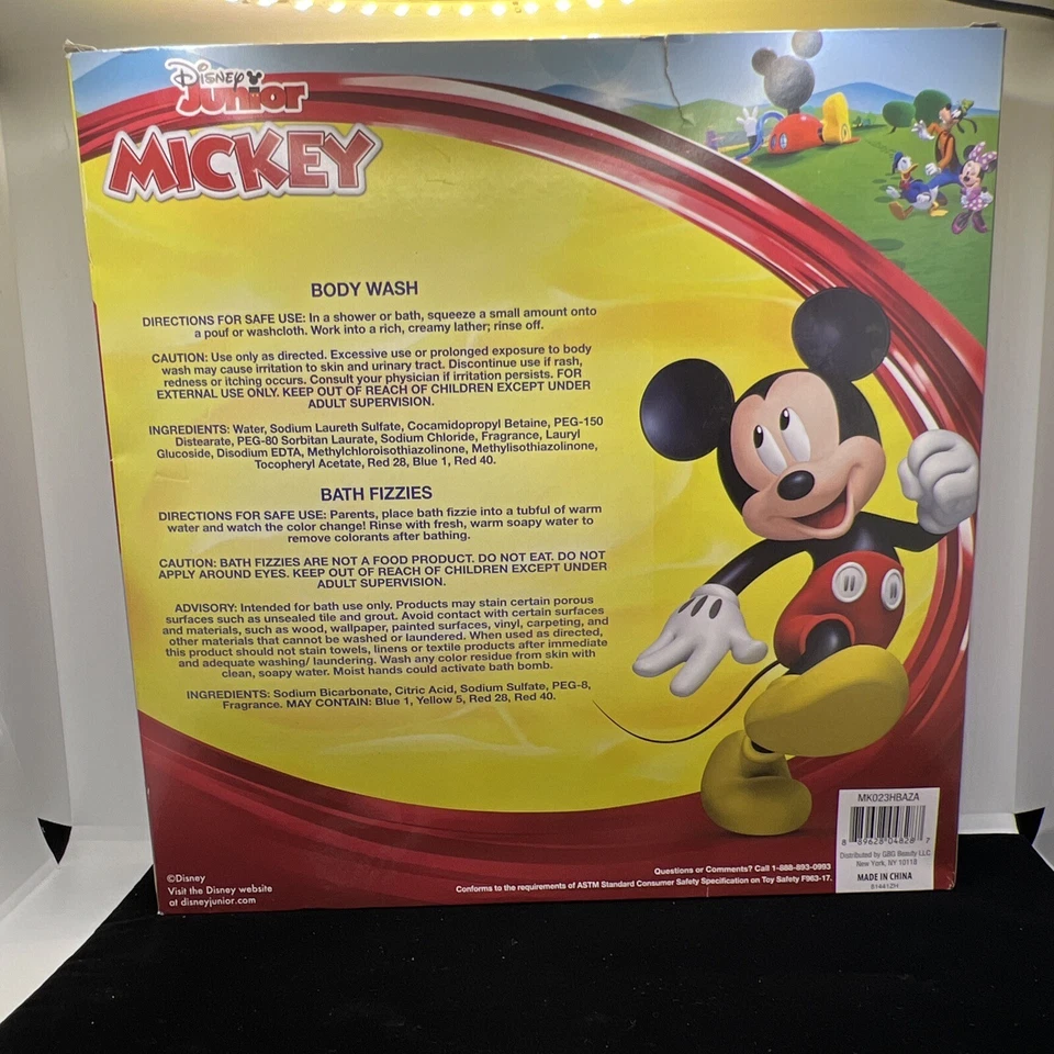 Mickey Mouse Bath Time Ring Toss Game and Body Wash Set Disney Junior - Image 3 of 4