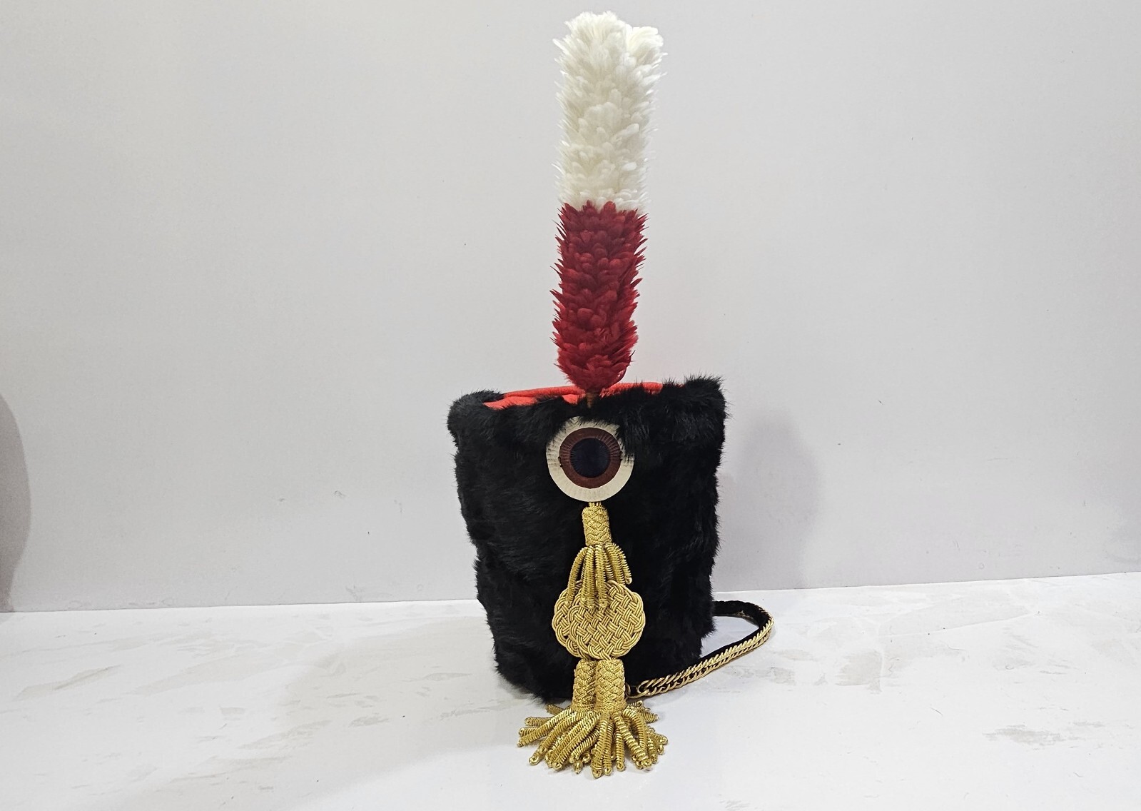 British 11th Hussars Busby with red and white hackle eBay