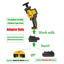 1 Adaptor for Milwaukee M18 DeWalt 20v XR Battery To for DeWalt 12V MAX Tools