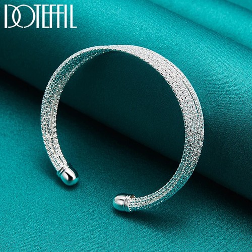 Brazalete de red de plata esterlina 925 DOTEFFIL boda moda joyería - Imagen 5 de 6