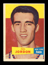 1957-58 TOPPS NBA BASKETBALL #55 Phil Jordan RC EX-NM N Y Knicks Rookie Card