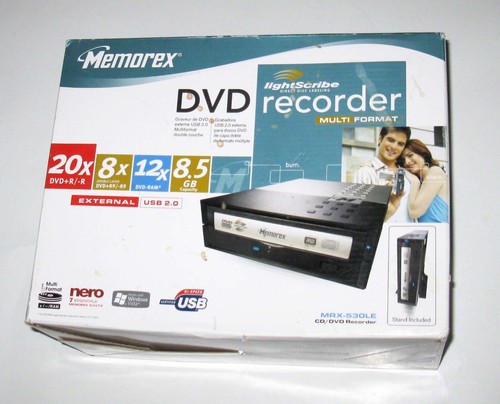 NEW SEALED Memorex Lightscribe USB DVD RW Recorder MRX-530LE w Nero 7 Essentials