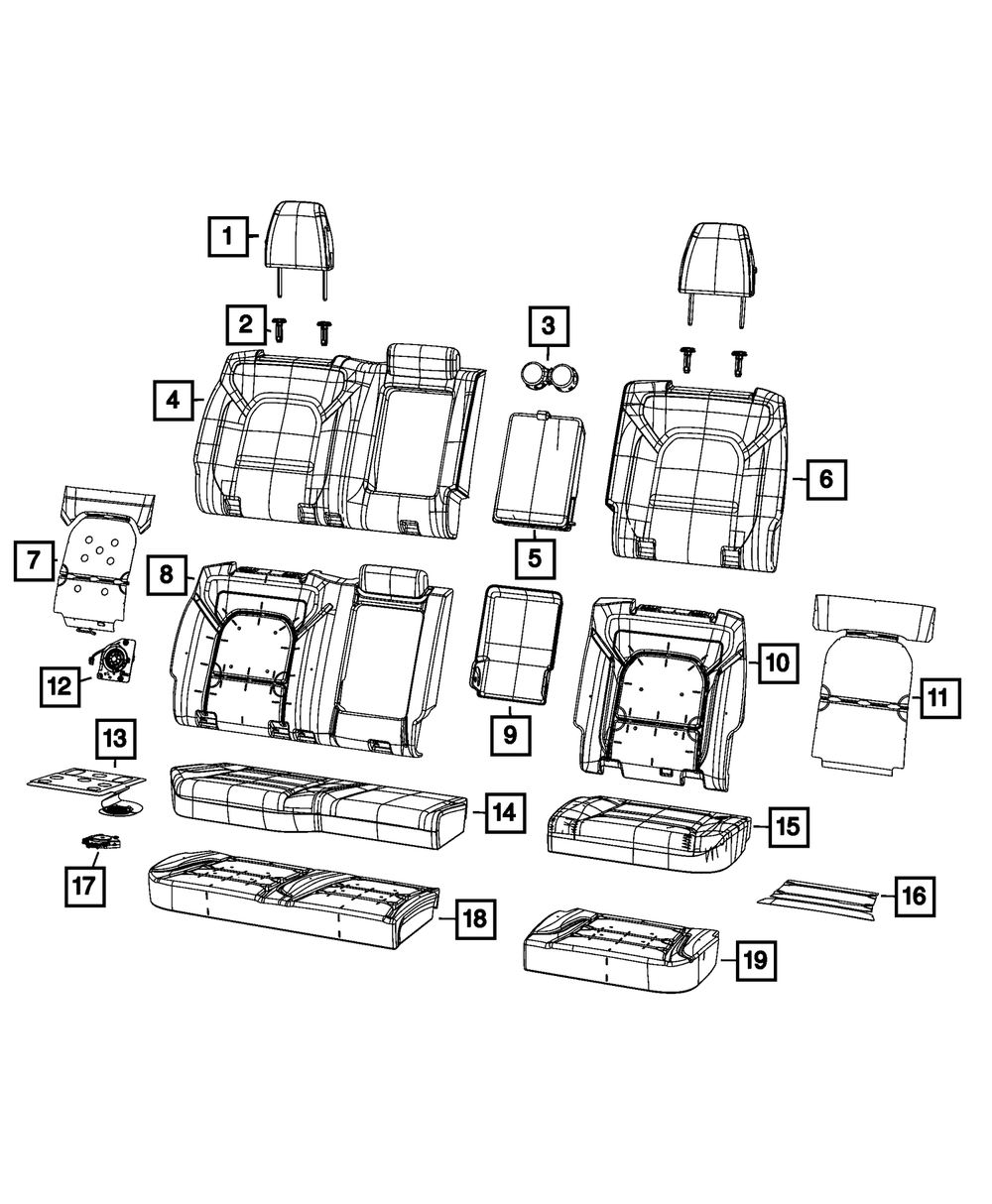 Genuine Mopar Rear Seat Cushion Cover 7UU32LR5AA eBay