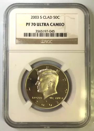 2003-S KENNEDY CLAD PROOF HALF DOLLAR 50c NGC PF70 ULTRA CAMEO
