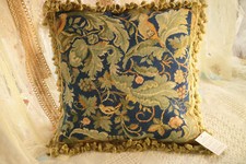 16"Classic French Country Style Scrolls Vivid Bird Needlepoint Pillow Hand Woven