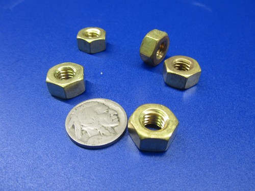 Extra Wide, Heavy, Brass Hex Nuts RH, 5/16"-18 x 9/16" W x 19/64" H, 25 Pc - Picture 6 of 12