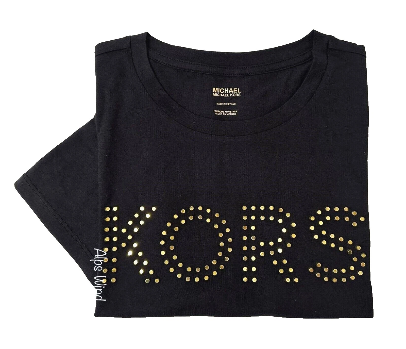 Camisetas Negras de Mezcla de Algodón Michael Kors para mujeres
