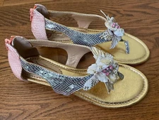 POETIC LICENSE Pink Snake ISLAND SURPRISE Flower Thong Sandal Size 9