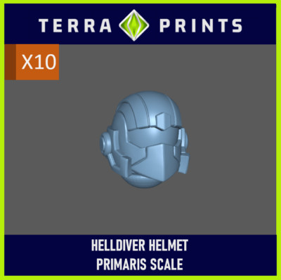 HELLDIVER HELMET v1 (10x) compatable with warhammer 40k Primaris