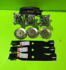 Husqvarna YTH24K48 48" Lawn Mower Deck Rebuild Kit Spindles Blades Belt Pulleys 