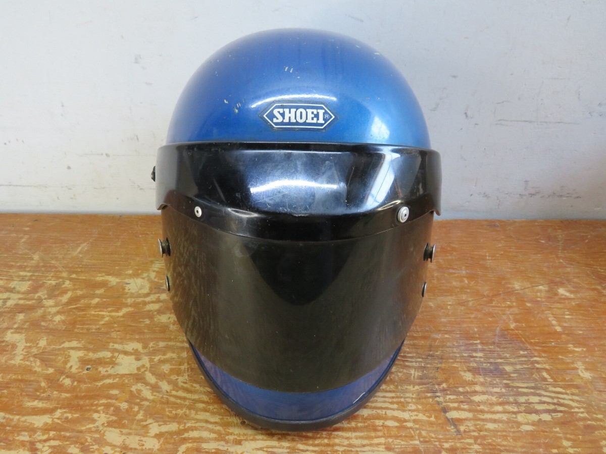 Vintage Shoei S-20 Snowmobile motorcycle Helmet w/ Visor Blue