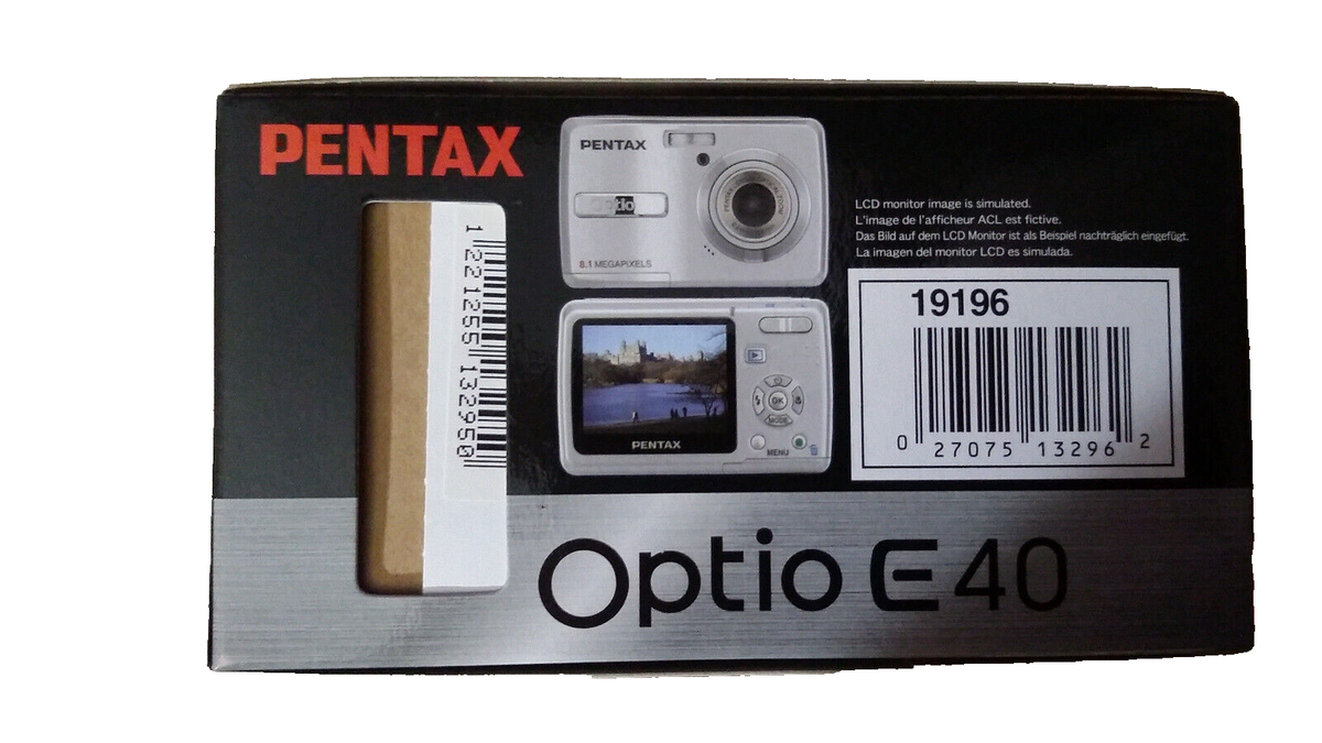 PENTAX Pentax Optio E40 8.1MP Digital Camera - Silver for PENTAX Pentax Optio E40 8.1MP Digital Camera - Silver for