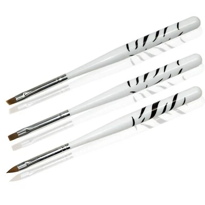 MARKENLOS Nageldesign Uv Gel Pinsel Set Nagelgel Nail Art 3 Teile kurzer Griff