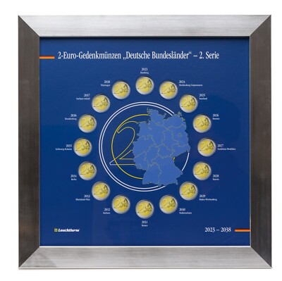 Leuchtturm Präsentationsrahmen Presso für 2 Euro Deutsche Bundesländer 2. Serie