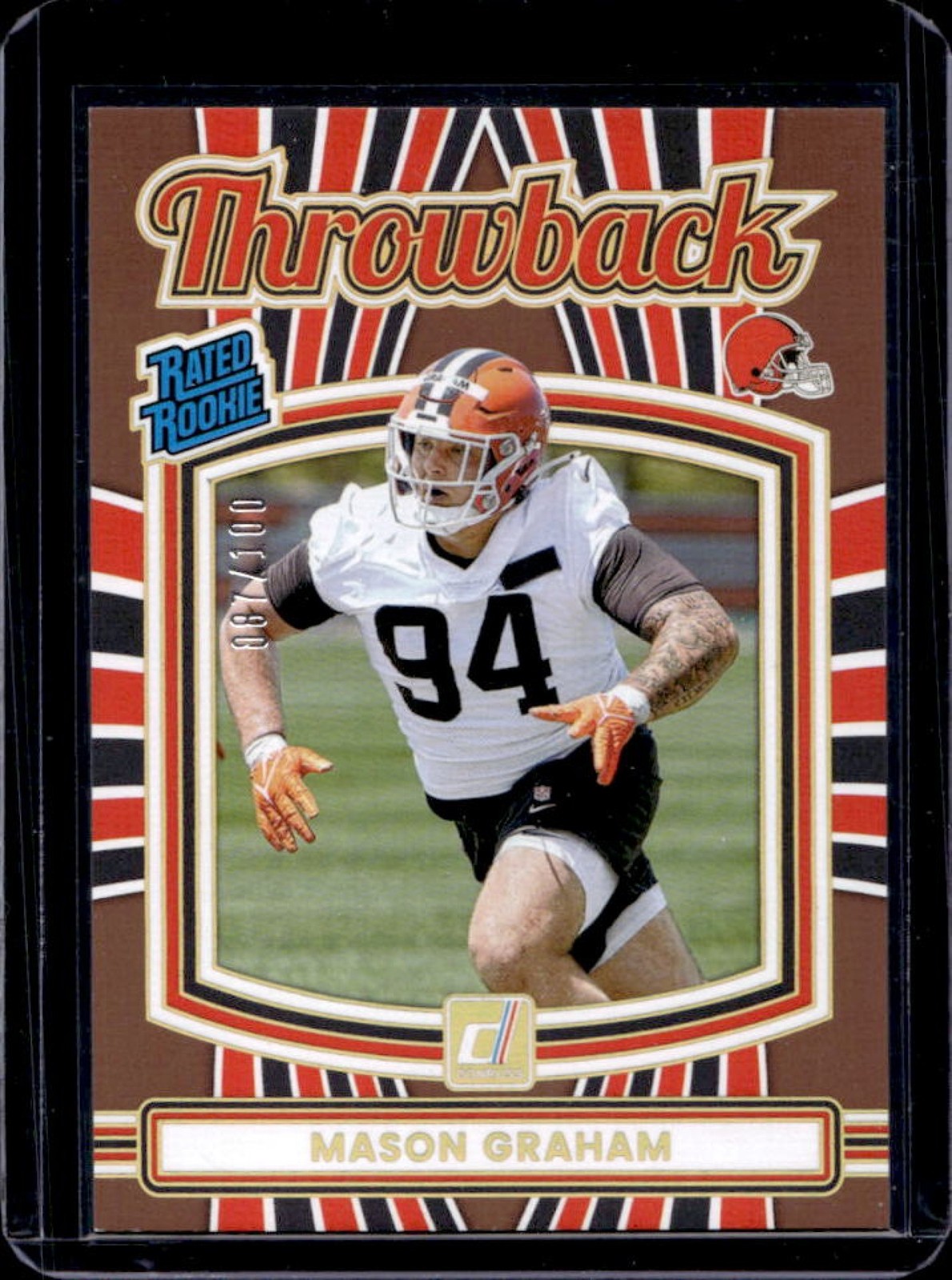 2025 Donruss Mason Graham Rated Rookie Throwback Studio Series RC #87/100 Browns
