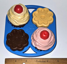 Vintage Fisher Price Fun With Food Cupcakes Cookies Set Pretend Play Food