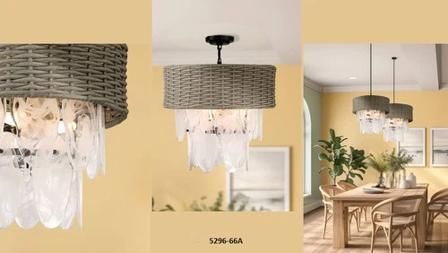 Minka Lavery 5296 Breaker Isle 6 Light 20"W Semi-Flush Waterfall - Coal - Picture 5 of 12