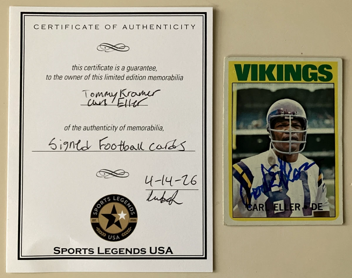 Carl Eller Football Sports Trading Card Singles Autographed for