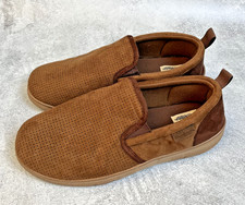 Dearfoams Cozy Comfort Men's XL 13-14 Perf Microsuede Closed Back Gore Slipper