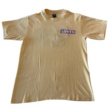 Vintage Levis 560 Graphic T-Shirt Mens Medium Yellow Single Stitch Made in USA