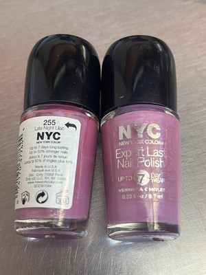 N.Y.C. NYC Expert Last Nail Polish #255 Late Night Lilac Purple Silver Shimmer