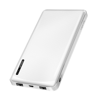 Power-Bank 10000Mah USB-C Externer Akku Batterie Weiß Zusatzakku Handy Powerbank