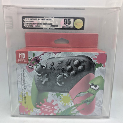 Nintendo Switch Splatoon 2 Edition Pro Controller VGA 95 Unc Mint Gold (2017)