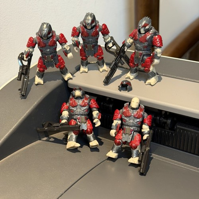 #ad 5X HALO MEGA BLOKS Brute Warrior CONSTRUX COVENANT Red Fiugre MINIFIGURE Toys $18.99