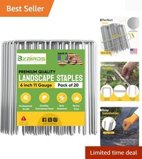 USA-Made 11 Gauge Galvanized Garden Stakes - Rust-Proof 20 Pack for Stability