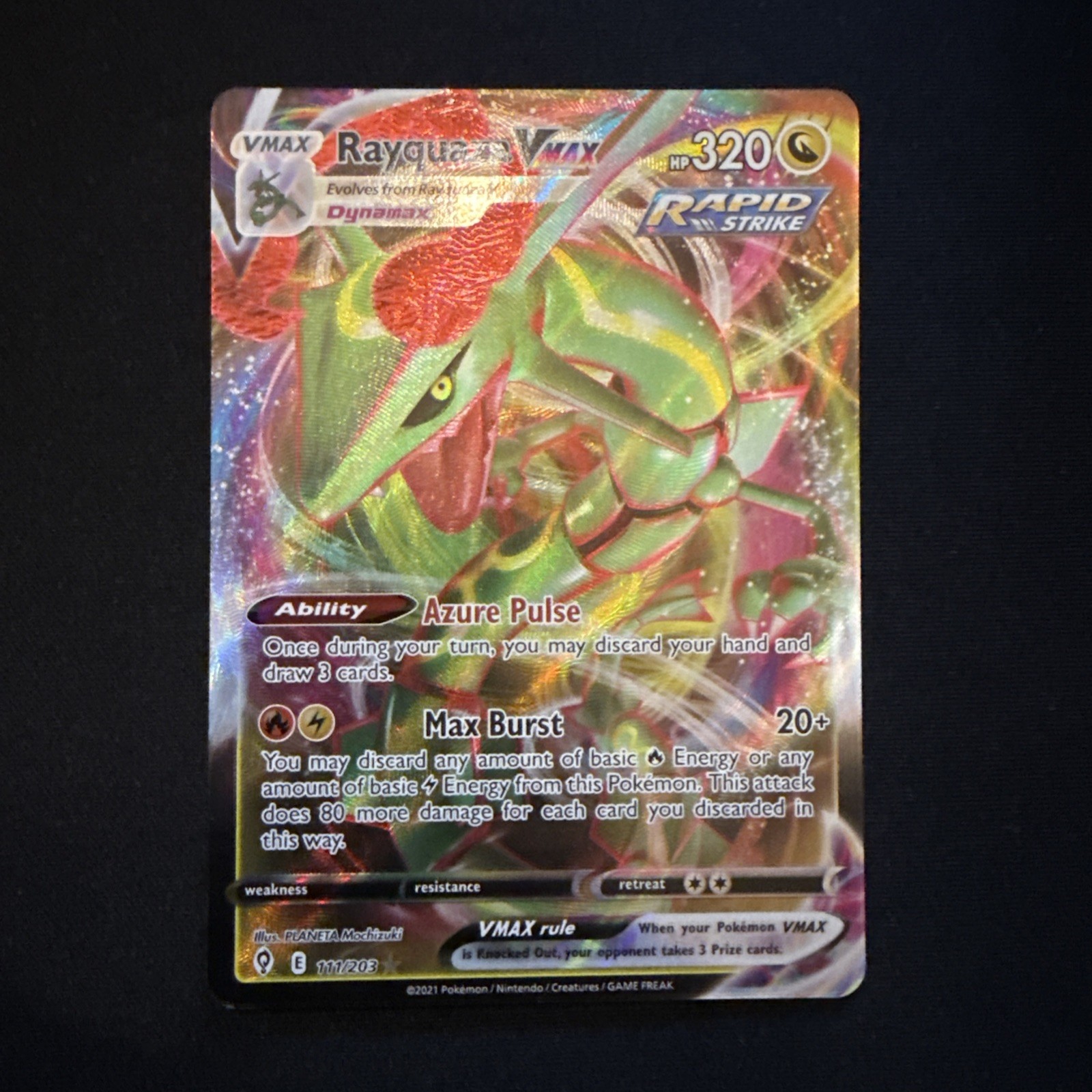 Rayquaza VMAX 111/203 Full Art Evolving Skies NM/M