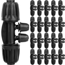 "20 Pcs 1/2 to 1/4 Inch Drip Irrigation Barbed Tee Connectors for Tubing"