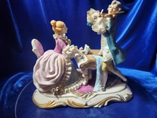 Musical Couple, Artmark hand painted figurine, Dresden style. Japan.