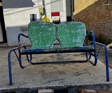 Vintage Clam Shell Metal Glider Porch Glider Outdoor Patio Swing