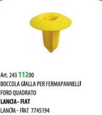 Per Lancia Y Kit 10pz Boccola Fermapannello Giallo per Rivestimenti Interni