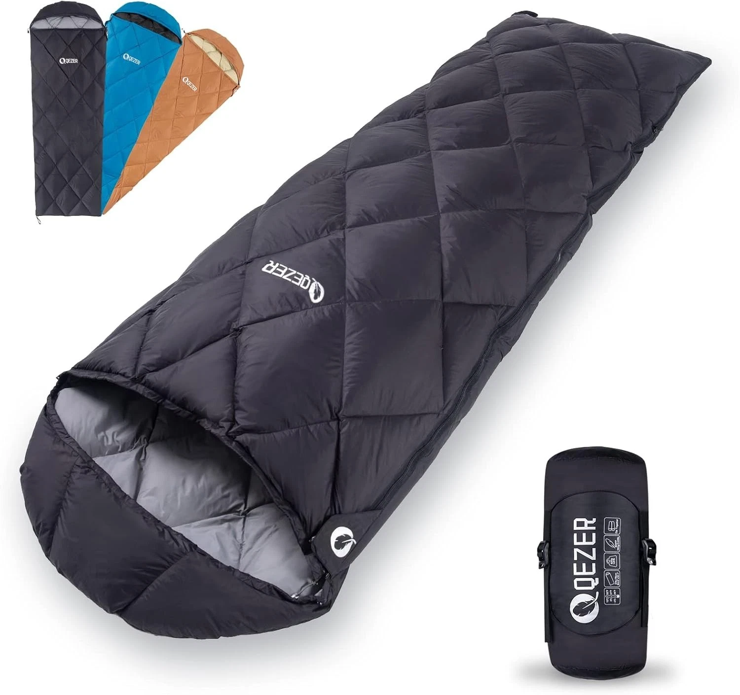 QEZER Down Sleeping Bag for Adults, Ultralight Small Sleeping Bag 5°C 16°C for S
Opens in a new wind