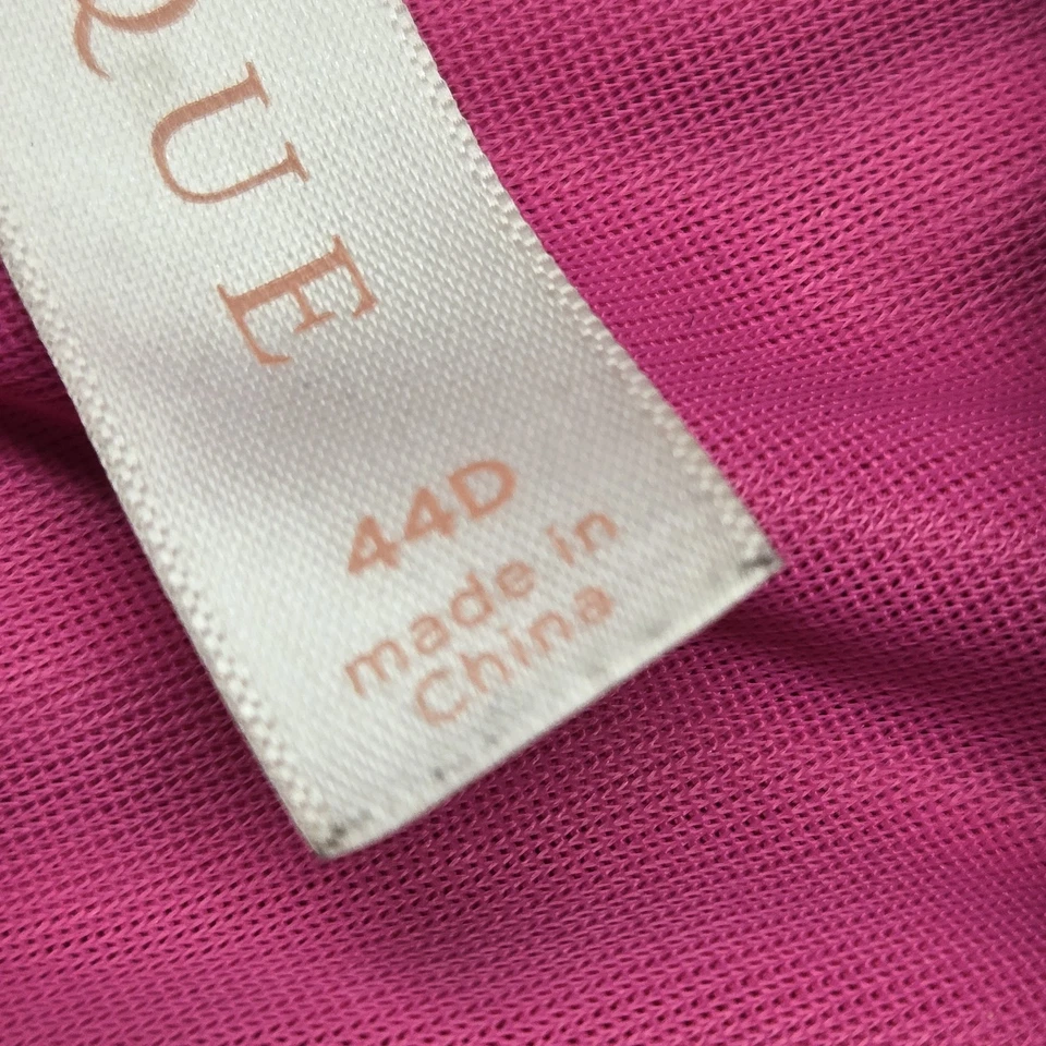 Cacique Women Bra 44D Pink Simply Wire Free Plunge Wireless Lace Bow Racerback - Image 4 of 4