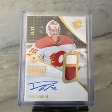 DUSTIN WOLF 2023-24 UD ULTIMATE DEBUT THREADS PATCH FLAMES AUTO AUTOGRAPH 58/99