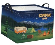 Rectangle Storage Basket with Handles,Collapsible Storage Bin,Books Camping
