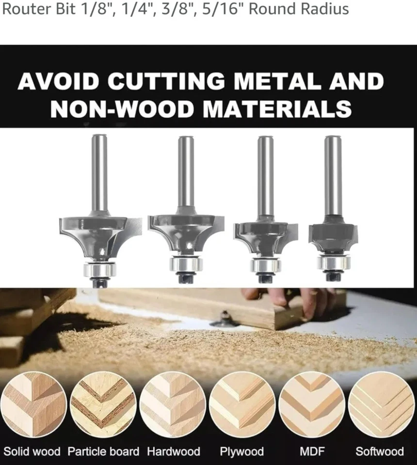 "IMBOT" Woodworking Fillet Knife ( Round Over Router Bit 1/4 Shank ) - Image 2 of 4