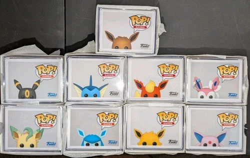 Funko Pop! Pokemon Eevee Evolutions Collection Set Of 9 W/ Acrylic Cases NEW