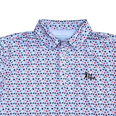Straight Down Performance Golf Polo Shirt Mens Size Medium Pool Ball Print