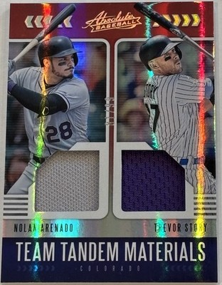 2020 Panini Absolute Team Tandem Materials NOLAN ARENADO TREVOR STORY /99