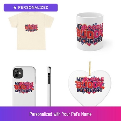 Custom Poodle Pet Lover Gift Set Shirt Mug Phone Case Ornament Personalized
