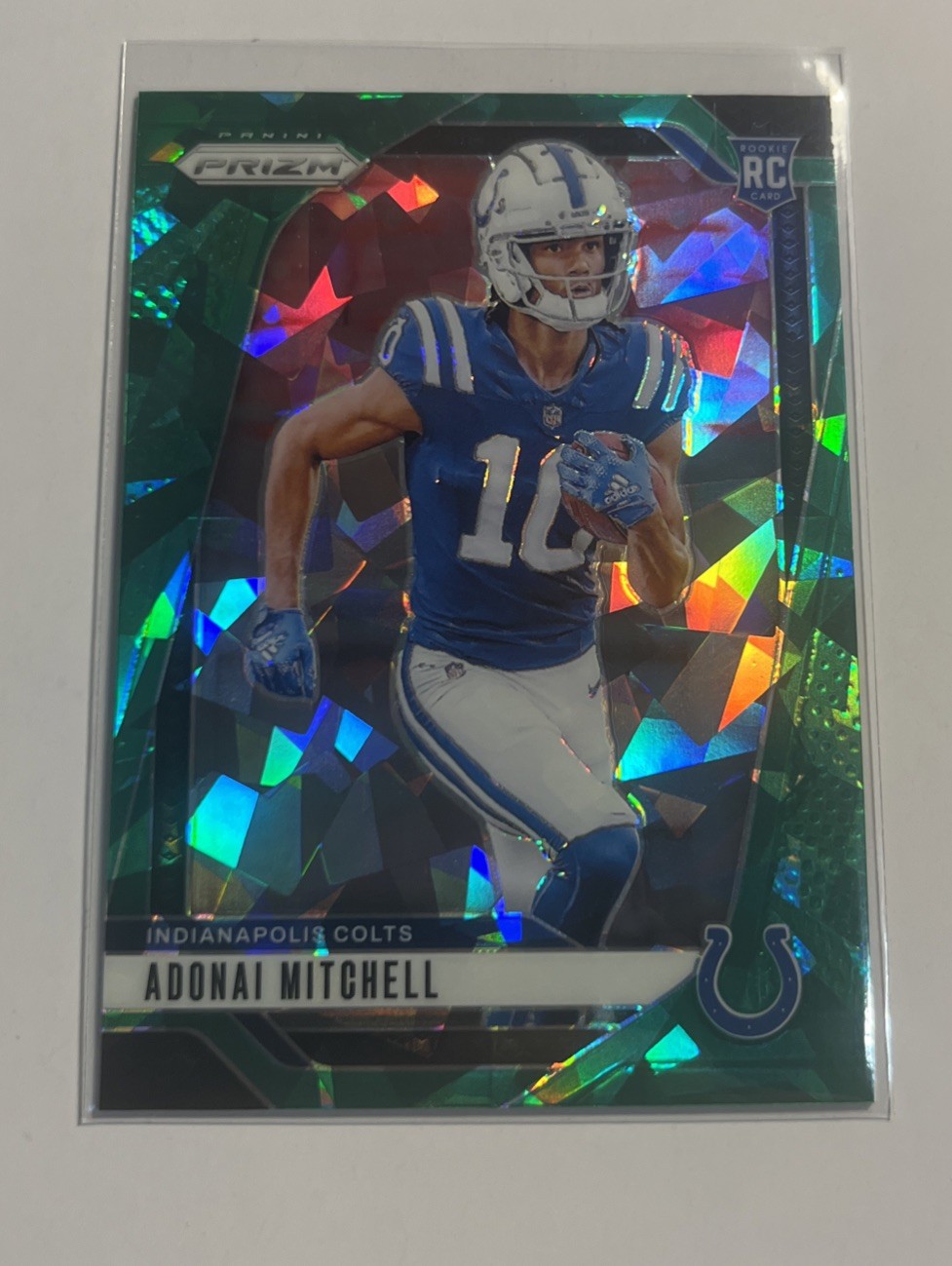 2024 Panini Prizm - Rookies Adonai Mitchell #303 Green Ice Prizm (RC)
