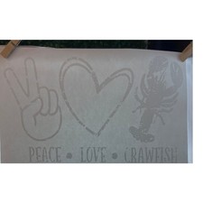 New Heat Transfer Peace Love Crawfish Crafting Gift Making