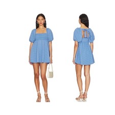 Free People Blue Babydoll Mini Dress | Size M