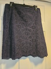 Talbots Navy Blue Skirt with Cutouts