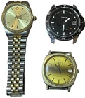 Vintage Times Watches Lot (3) Diver Automatic Day Date Parts/Repair