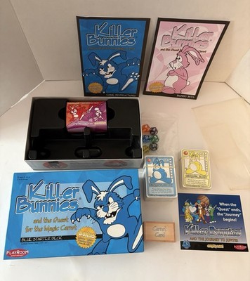 Killer Bunnies Blue Starter Deck plus Yellow Booster Deck 2002 Cards Sealed